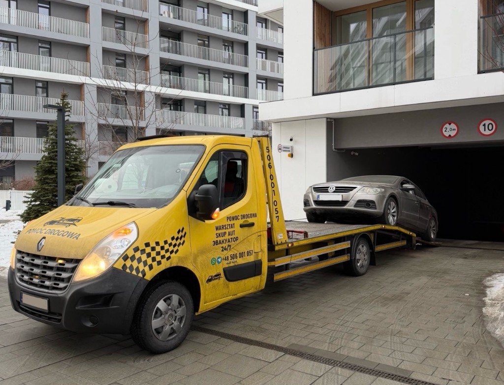 Laweta Warszawa — wyciągnięcie auta z parkingu podziemnego